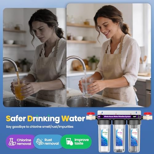 Whole House Water Filter System with 9 Filters,0.5Micron Filtration,3-Stage - Image 2