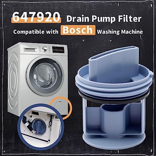 647920 Washer Drain Pump Filter Compatible with Bosch Washing Machine, 00605010 00647920 602008 AP5972227 PS11704964 Drain Pump Coin Trap Fluff Filter Replacement for Thermador Gaggenau - Image 2