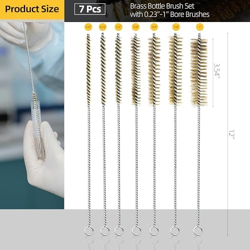 7Pcs Brass Wire Brush,Tube Brushes Set,Bottle Brush - Image 2