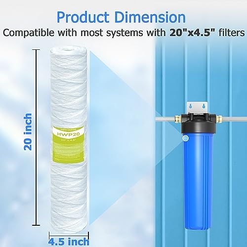 5 Micron Whole House Water Filter Cartridge, 20" x 4.5", 6-Pack - Image 4