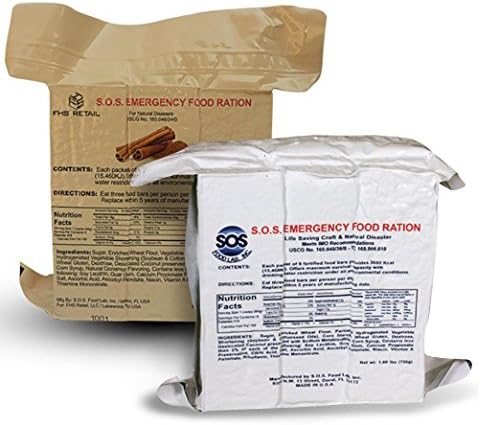S.O.S. Rations Emergency 3600 Calorie Food Bar (2 Pack) + Potable Aqua Water Purification Tablets (100 Count) - Image 2