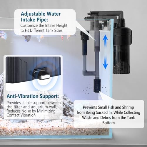 hygger Hang-On-Back Aquarium Canister Filter, with 4-Stage Filtration - Image 6
