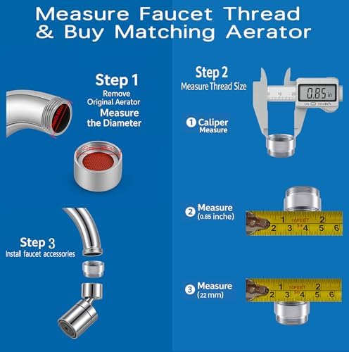 Faucet Aerator Adapter - 55/64 inch Female to 55/64 inch Male, Chrome Brass Sink Adapter, for Kitchen and Bathroom Faucet Adapter Kit Connection (F22-M22) - Image 3