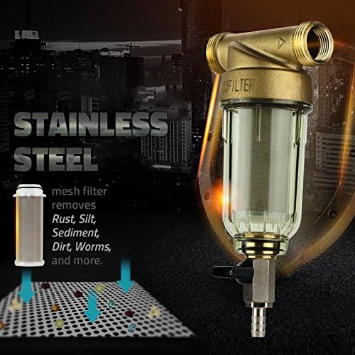iSpring WGB32BM 3-Stage Whole House Water Filtration System & WSP-100 Reusable Whole House Spin Down Sediment Water Filter 100 Micron, 1" MNPT + 3/4" FNPT, Brass - Image 6
