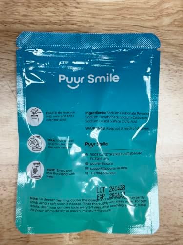 Puur Smile Water Flosser Reservoir Cleaning Tablets – 1 Month Supply – Cleans Water Reservoirs & Attachments – Easy-to-Use Cleaning Tablets for Routine Maintenance (10 Tablets) - Image 3