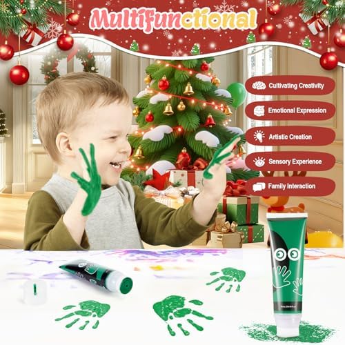 Nabance Baby Hand and Footprint Paint, Sponge Head, Baby Safe Paint, Green - Image 3
