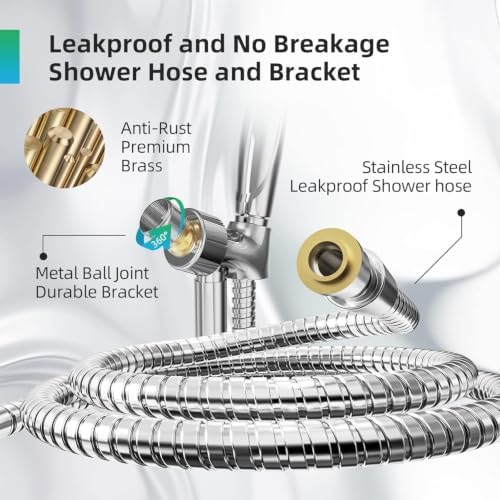 BESAQUO 9 Functions High Pressure Handheld Shower Head with Power Wash - Image 6