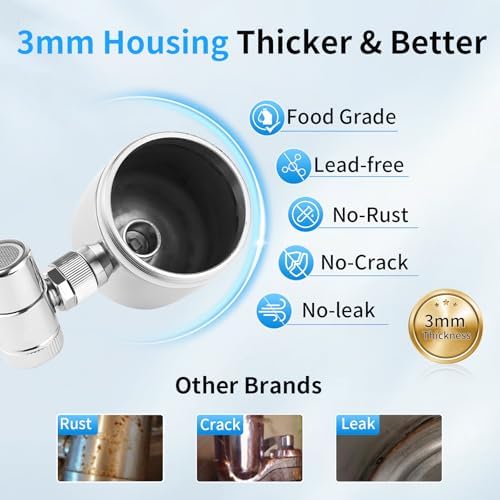 WINGSOL Stainless Steel Water Filter for Sink Faucet, NSF/ANSI 42&53, 360° Rotating Tap Purifier Reduce PFAS, Lead, Chlorine & Microplastics, 350 Gallons Long-Lasting Reinforced Housing Built-to-Last - Image 2
