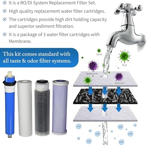 CFS RODI Filter Kit: Sediment, Carbon, Color DI + 150 GPD Membrane, 10 in - Image 5