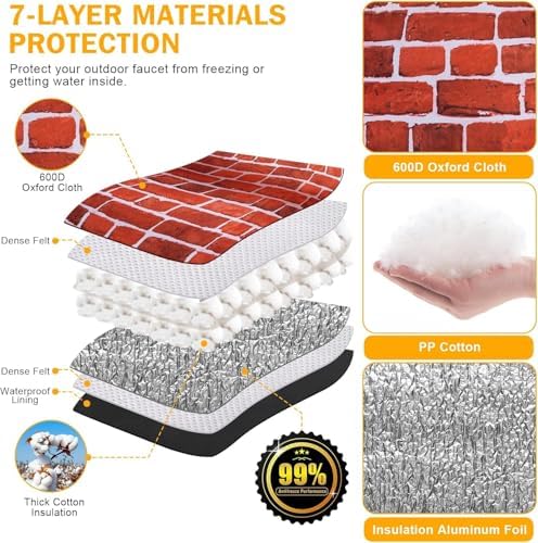 Insulated Backflow Preventer Pouch, 18W x 34H in, Brick Red - Image 4