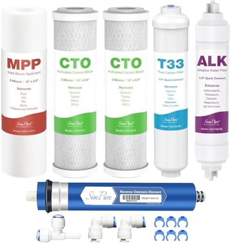 SimPure 6-Stage 75 GPD RO Complete Replacement Filter Set by SimPure_Water