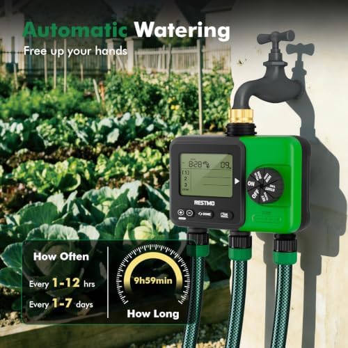 RESTMO 3-Zone Sprinkler Timer for Garden Hose with Brass Inlet - Image 2