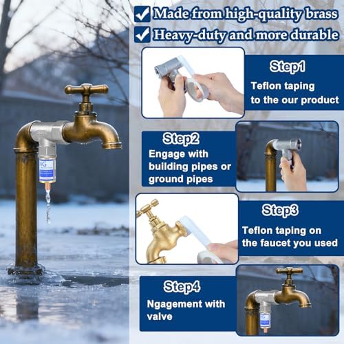 2 Set T-Type Outdoor Faucet Freeze Protector, Metal Spigot Covers with Tape - Image 3