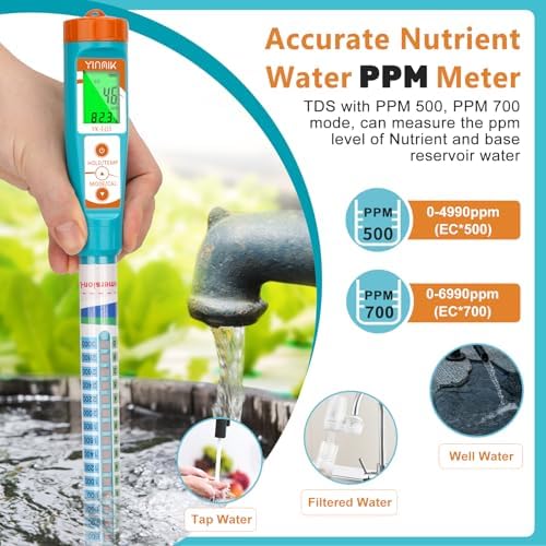 YINMIK PPM Meter,EC Meter Hydroponics Conductivity Tester Stick for Growing - Image 5