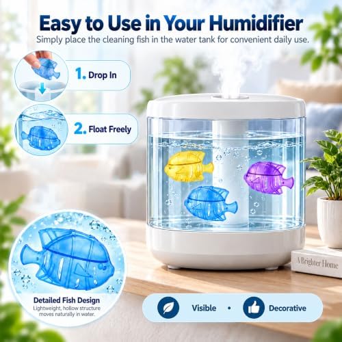 18 Pcs Humidifier Fish, Humidifier Cleaning Fish, Purifie Water, 3 Colors - Image 6