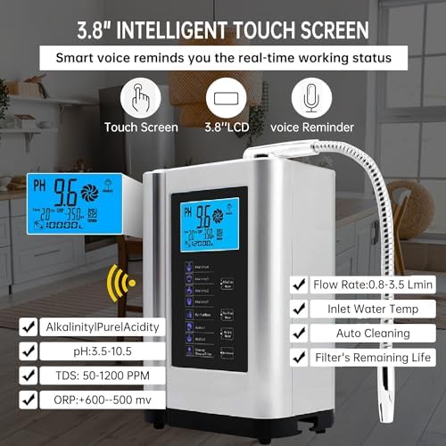 Alkaline Water Ionizer Machine 729, Built-in a Filter, Produces pH 4-10.5 Water, 7 Water Settings, Up to -570mV ORP, 8000L Per Filter, Silver - Image 3
