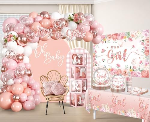 323Pcs Baby Shower Decorations for Girl, All-in-One Set for 25 Guests - Image 6