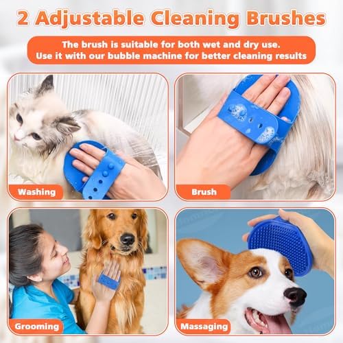 Electric Dog Soap Dispenser with Brush Dog & Cat Bathing, Shampoo Foamer - Image 5