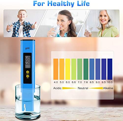 PH Meter for Water Hydroponics Digital PH Tester Pen 0.01 High Accuracy Pocket Size with 0-14 PH Measurement Range for Household Drinking, Pool and Aquarium (1, Blue, Normal) - Image 5