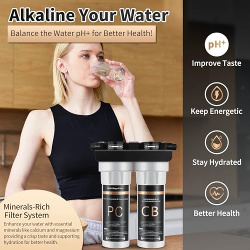 WINGSOL Water Filter for Sink with Faucet, 2-Stage Deep Filtration, Reduce Heavy Metals/Chlorine/PFAS/Odor/Sediment, NSF/ANSI 42&53 Improve Taste, Life Indication Mineral pH+ Under Sink Water Filter - Image 2