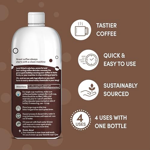 Lemi Shine Coffee Descaler - Made with Food-Grade Citric Acid - 15 oz - Image 6