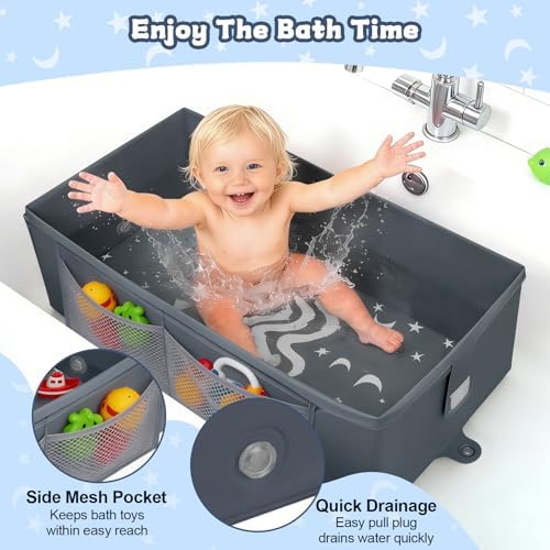 Collapsible Baby Bathtub with Toy Net, Portable Bathtub for Baby Shower - Image 7