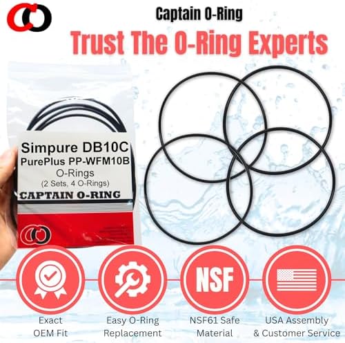 Captain O-Ring – Replacement O-Rings for Simpure DB10C PurePlus PP-WFM10B Filter Housing (2 Sets, 4 O-Rings) - Image 6