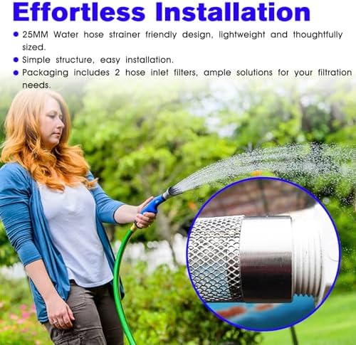 Inlet Suction Strainer Mesh Filter 25MM Water Hose Strainer for Livewell Pump, Industrial Plumbing Inline Strainers and Sprayer Garden Hose Suction Line, Garden Hose Filter Screen - 2PCS - Image 5
