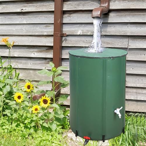 Collapsible Green Rain Barrel 750L with Stand Tap and Zipper Cover Garden Water Collection System - Image 7