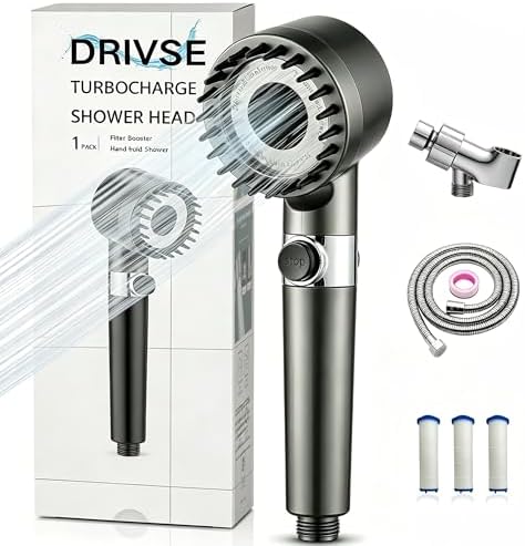Drivse Showerhead, Drivse Filtered Shower Head With Handheld, High Pressure Handheld Hydrojet Nozzle Kit with Water Filter, Fits for Men, Women, Children and Pets. (Showerhead) by Unknown