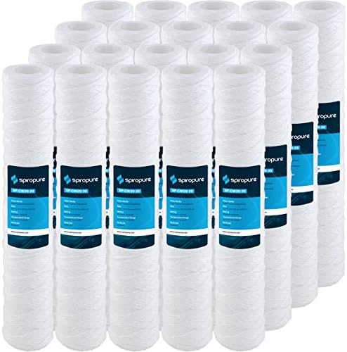 SpiroPure SP-CW20-20 20x2.5 20 um Sediment Water Filter SWC-25-2020 (20PK) by SpiroPure