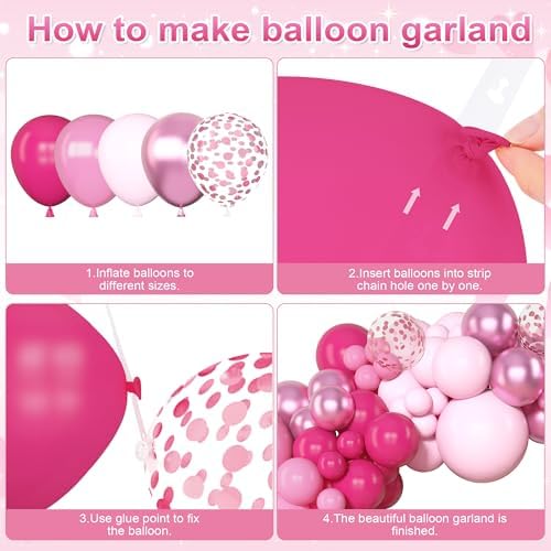 Amandir 153 Pcs Pink Balloon Arch Garland Kit Different Sizes - Image 3