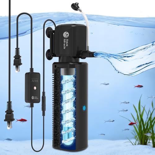 AquaMiracle 300GPH U -V Aquarium Filter with Timer for 60-150 Gal Fish Tank by AquaMiracle