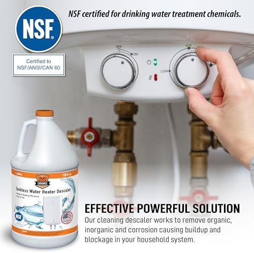 Chromex Tankless Water Heater Flush Kit with Gallon NSF Certified Liquid Descaling Solution and 1/6HP Extra Strength Pump - Image 4