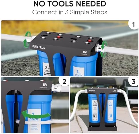PUREPLUS RV Dual Stage Water Filter, Sediment & PFAS Carbon, NSF/ANSI 42 - Image 4