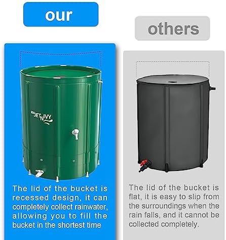 Rain Barrel Anti-Collapse Collapsible Rainwater Collection System,Portable Water Storage Tank,Garden Water Catcher(265G) - Image 4