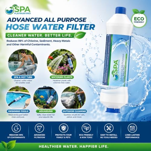 Spa Platinum Pro All Purpose Hose Water Filter for Pools, Spas, and RVs | High Performance Water Filtration System | Filters Up to 40,000 Gallons for Clean and Safe Water Use - Image 2