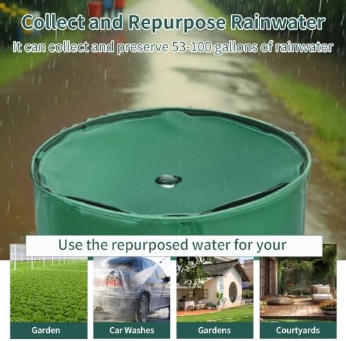 Rain Barrel 100 Gal, Collapsible Rain Collection Barrel, Water Storage Tank - Image 4
