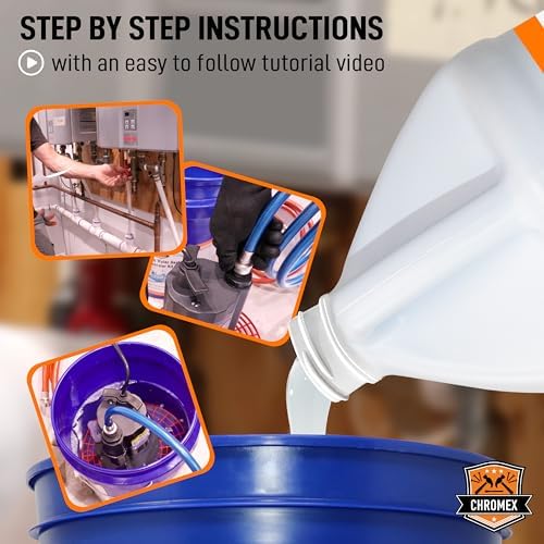 Chromex NSF Certified Tankless Water Heater Descaling Solution | Highly Effective Descale (4 gallon) (4) - Image 5