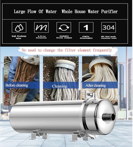 264 GPH Stainless Steel Ultra-Filtration Membrane Filter 0.01 μm PVDF Ultra-Filtration Membrane Washable Water Purifier External Pressure Water Purifier - Image 6