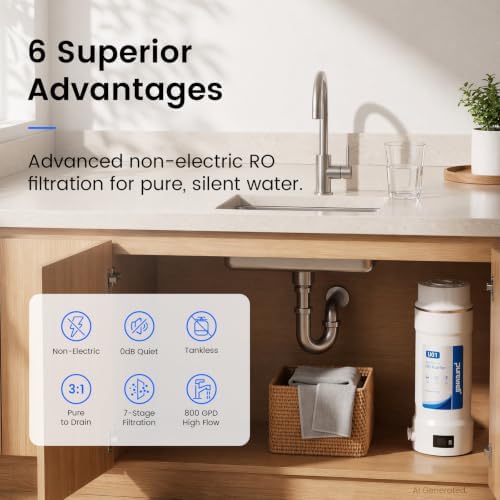 Purewell U01 Electric-Free Tankless Reverse Osmosis Water Filtration System - Image 2