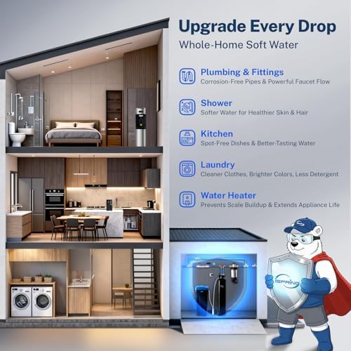 iSpring WCSTB45KG 45,000 Grains Whole House Water Softener with Brine Tank - Image 6