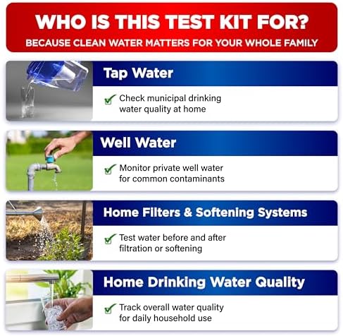 Bestprod All-New 21 in 1 Drinking Water Testing Kit Strips, Home Tap and Well Water Test Kit for Hardness, Lead, Iron, Copper, Chlorine, Fluoride - Image 5