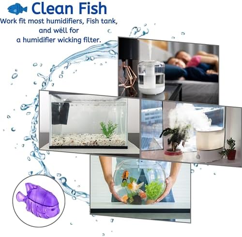 Nispira 12 Fish Universal Demineralization Cleaners for Protec Guardian Aquastick Humidifiers Ultrasonic Evaporative Dehumidifiers Hard Water Removes White Dust Odor - Image 3