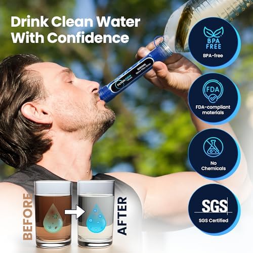 Filters-Clean Survival Water Filter Straw, 0.1 Micron Water Purifier 4 Pack - Image 6