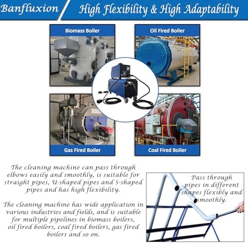1500W Industrial Boiler Tube Cleaner, 110V/220V Pipeline Cleaning Machine with 26ft Flexible Shaft & Brush Kit, for 12-36mm/0.47-1.42in Heat Exchanger Evaporator Duct Descaling - Image 4