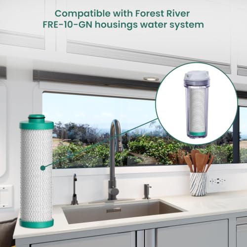 2 Pack 2.5 x 10 RV Water Filter Replaces FRE-10-GN Activated Carbon Block Push-Nipple Cartridge Compatible with Pro Water Parts FRE-10H Housing - Image 4