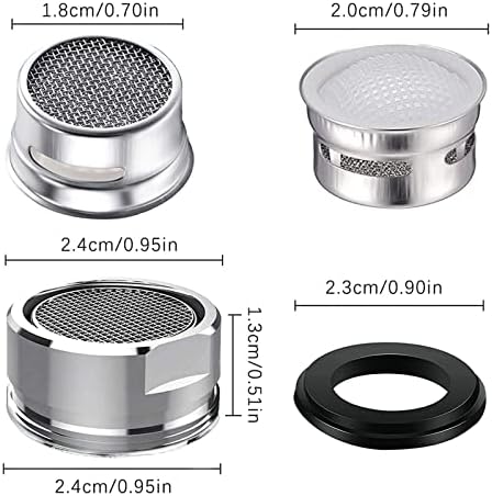 4Pcs Faucet Aerator 4 Pack Kitchen Sink Aerator Replacement Parts With Brass Housing 15/16 Inch Male Thread Aeratorwith gasket for kitchen and bathroom - Image 2