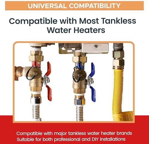CMI Tankless Water Heater Installation Valve Kit 3/4" T-Handle - Image 3