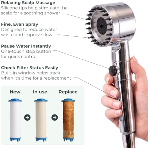 Drivse Silver Filtered Shower Head for Hard Water | Ion Drops | 3+1 Modes - Image 3